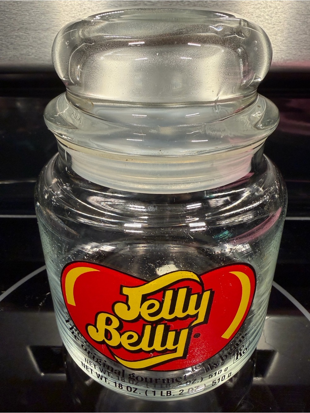 VTG 18oz. JELLY BELLY GLASS Apothecary JAR Gourmet Jelly Bean